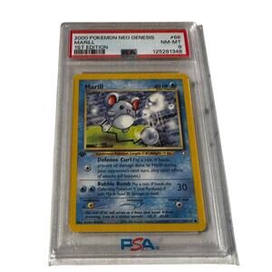 2000 PSA 8 Pokemon Neo Genesis Marill 1st Edition #66 Graded